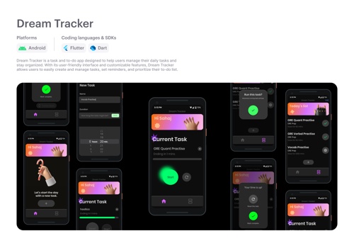 Custom Software Development Package Example: Dream Tracker (OneRootsapp Technologies Pvt. Ltd.)