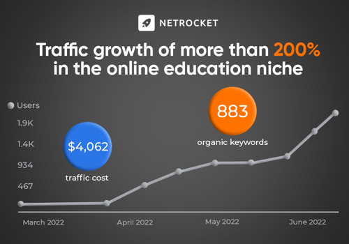 Search Engine Optimization Package Example: Traffic growth of more than 200%