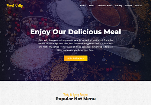 Web Design Package Example: Food Velly - Food & Resturant HTML Template