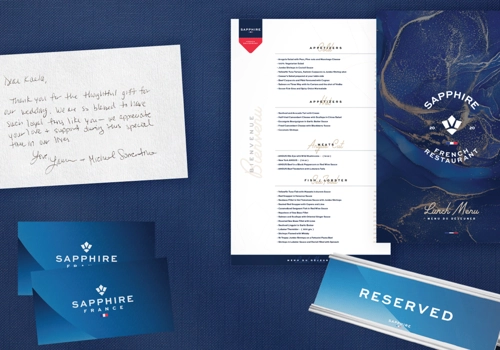 Graphic Design Package Example: Sapphire France