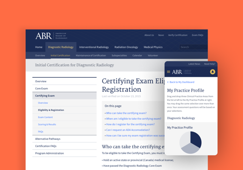 UX/UI Design Package Example: Useful Tools for the Board of Radiology