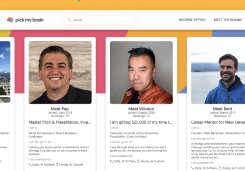 Web Design Package Example: Pick My Brain Website Design