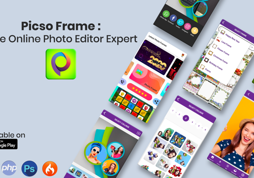 Mobile App Development Package Example: Picso Frame - Online photo editor mobile application