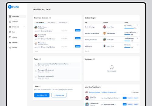 UX/UI Design Package Example: Applicant Management, Employee Onboarding & eLearn