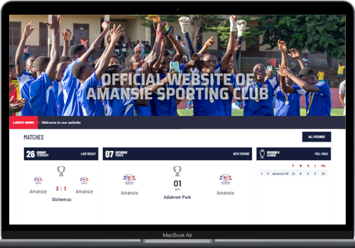 Web Design Package Example: Amansie SC