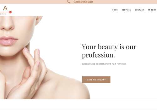 Web Design Package Example: Web Design for London Beauty & Laser Clinic