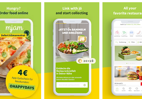 Mobile App Development Package Example: mjam.at- Online Food Delivery