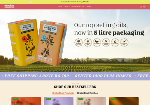 E-Commerce Development Package Example: oRegion (Shopify Website Development)