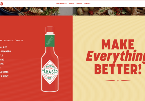 Web Design Package Example: Tabasco Sauce Canada Website