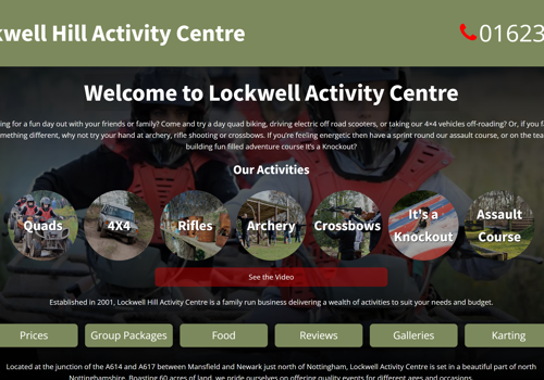 Web Design Package Example: Lockwel Hill Activity Centre