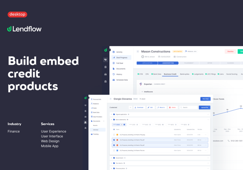 UX/UI Design Package Example: Lendflow - build embed credit products