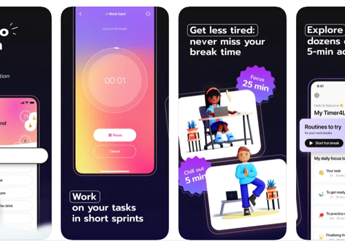 Mobile App Development Package Example: Pomodoro Focus Fun Timer