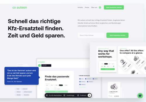UX/UI Design Package Example: Auteon - UX & UI Design & Development