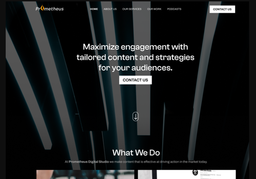 Branding Package Example: Redesign of Prometheus Studio website