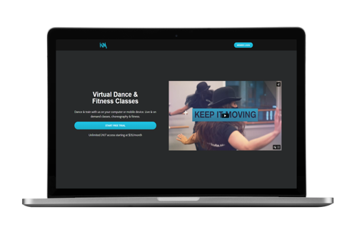 Email Marketing Package Example: Virtual Dance Fitness Member/Subscribe Website