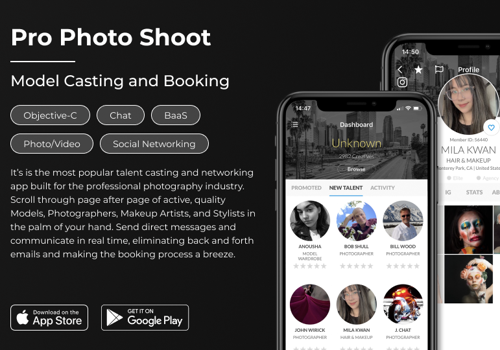 Mobile App Development Package Example: Pro Photo Shoot