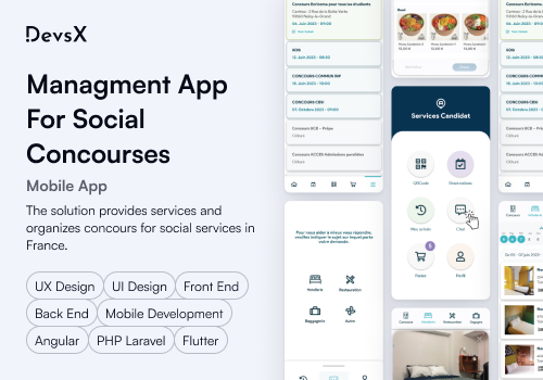 Mobile App Development Package Example: Mobile × Web | Managment app for social concourses