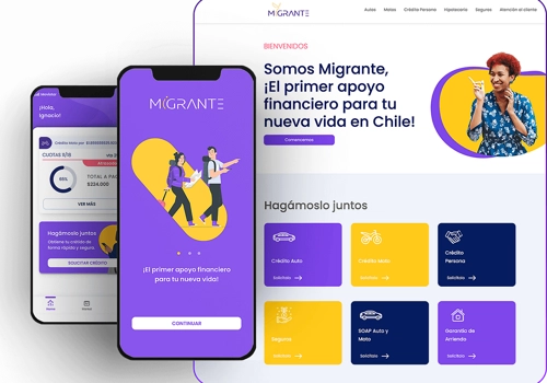 Web Development Package Example: Fintech web & mobile development for Migrante