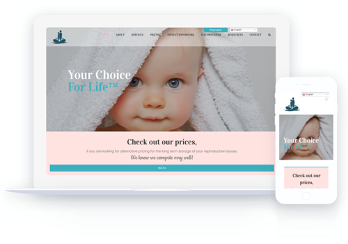 Web Development Package Example: Family Fertility CryoBank