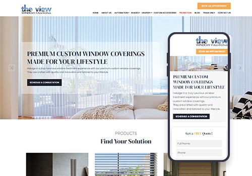 Search Engine Optimization Package Example: The View Window Fashions:Transforming Your Windows