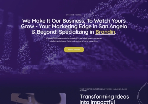 Web Design Package Example: Sam Plan Marketing Agency Website