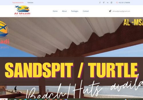 Advertising Package Example: Travel Tour Website