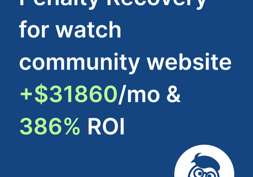 Pay Per Click Package Example: Google Penalty Recovery +$31860/mo