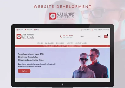 E-Commerce Development Package Example: Designer Optics