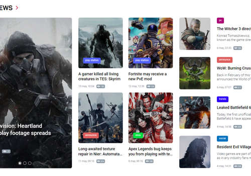 UX/UI Design Package Example: Full-Cycle development for game portal