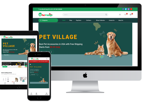 Search Engine Optimization Package Example: Pet Village - largest Pet Shop In Your Area