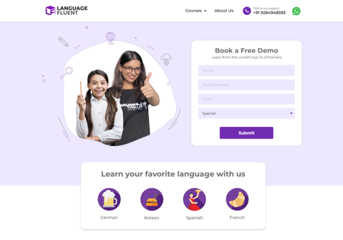 Web Development Package Example: Language Fluent
