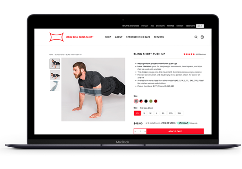 E-Commerce Development Package Example: Mark Bell Sling Shot