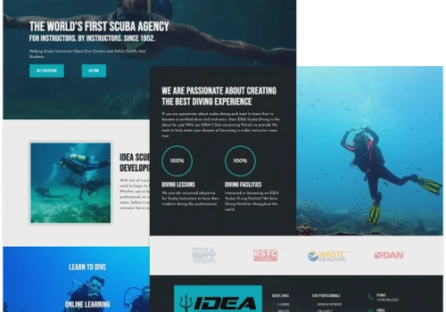 Web Design Package Example: e-Learning Platform for International Diver Agency