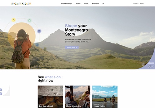 UX/UI Design Package Example: National Tourism Portal of Montenegro