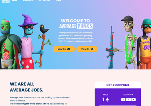 Web Design Package Example: NFT Website