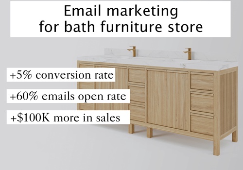 Email Marketing Package Example: Email marketing for bath furniture store
