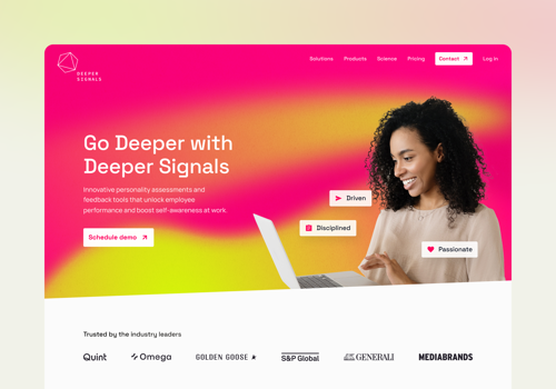 Web Design Package Example: New website for Deeper Signals