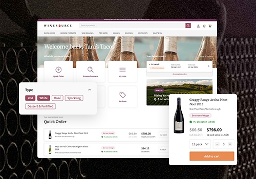 UX/UI Design Package Example: Winesource: Complex B2B commerce solved in 4 weeks
