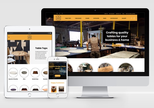Web Design Package Example: Cafe Tables