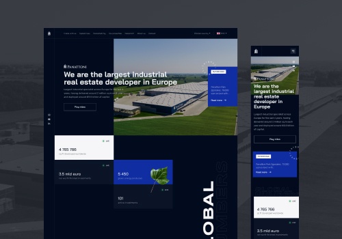 UX/UI Design Package Example: Website for industrial real estate leader in Europ