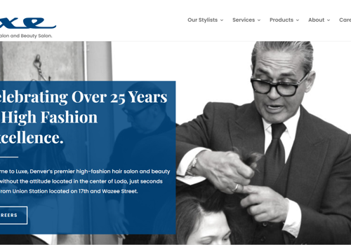 Web Design Package Example: website for hair styling