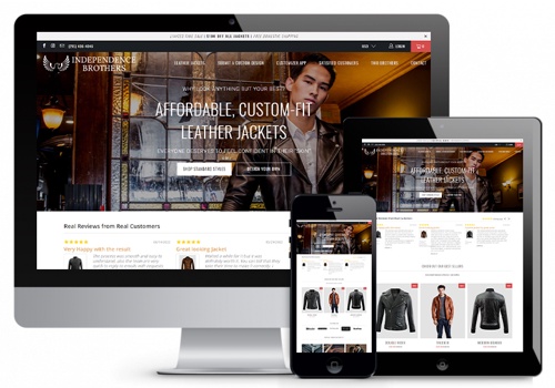 Web Design Package Example: E-commerce Website - Customised Leather Jackets