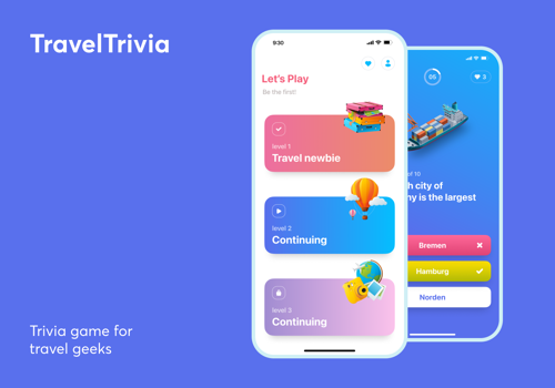 Mobile App Development Package Example: TravelTrivia – a trivia game for travel gee