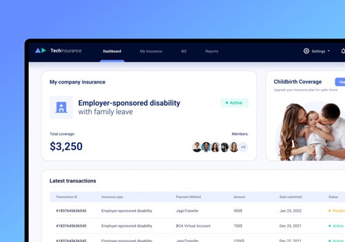 Web Development Package Example: ONLINE DISABILITY INSURANCE SOLUTION