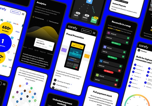 Web Development Package Example: Corefy – Payment platform for online businesses