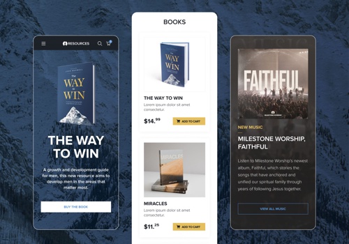 Web Development Package Example: Milestone Resources ecommerce website
