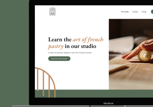 Web Design Package Example: STUDIO PATISSERIE - UX/UI and Wix development