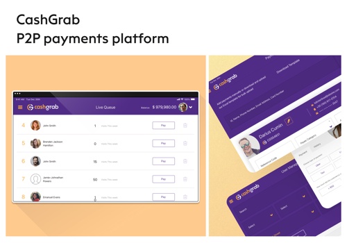 Custom Software Development Package Example: CashGrab - P2P payments platform