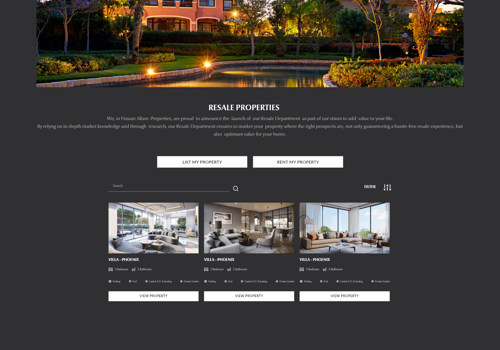 Social Media Marketing Package Example: Hassan Allam Properties - resale website