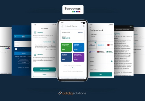 UX/UI Design Package Example: Saveengs - UI/UX design